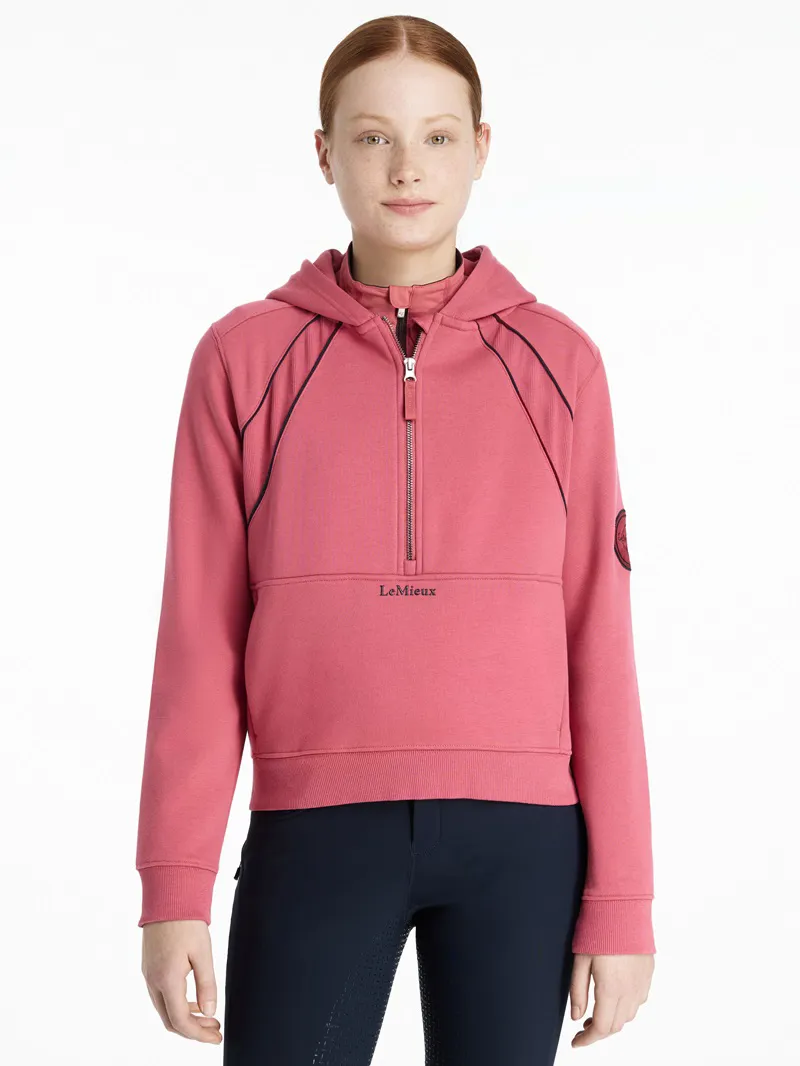 LeMieux Young Rider Hettie Half Zip Hoodie in Cranberry