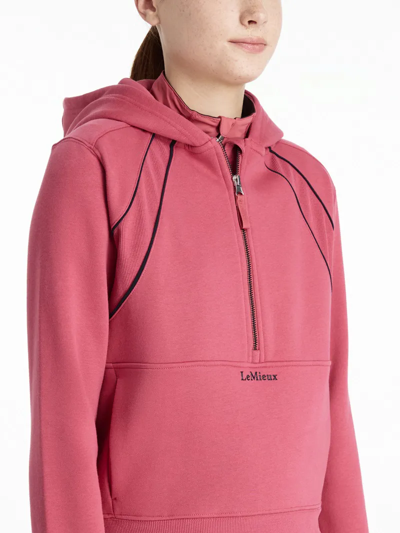 LeMieux Young Rider Hettie Half Zip Hoodie in Cranberry-1