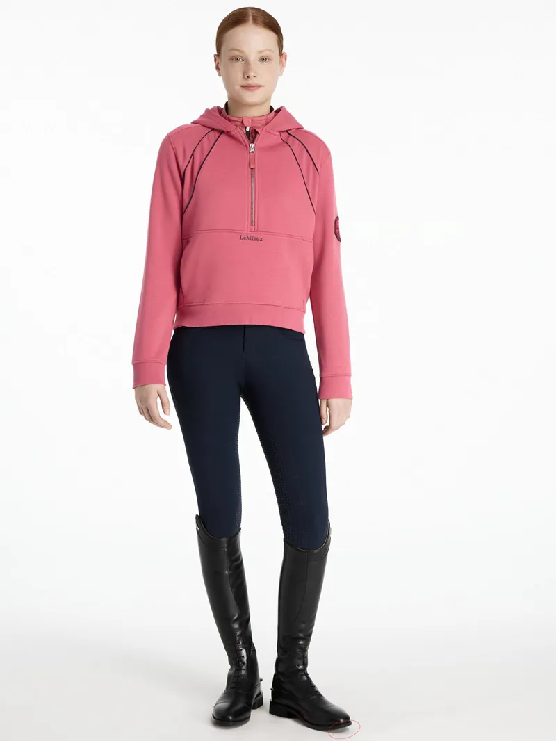 LeMieux Young Rider Hettie Half Zip Hoodie in Cranberry-3