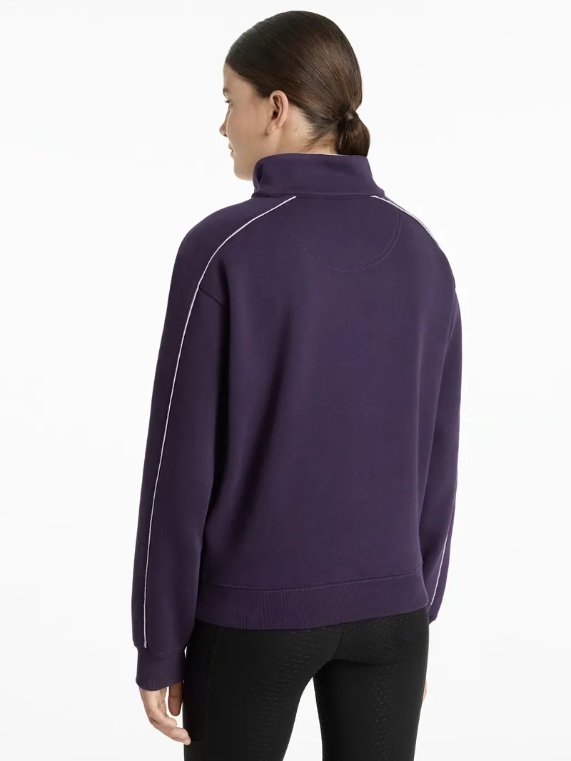 LeMieux Young Rider Kate Quarter Zip Sweatshirt in Juniper and Lilac-2