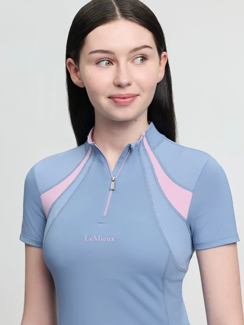 LeMieux Young Rider Mia Mesh Base Layer in Powder Blue-4