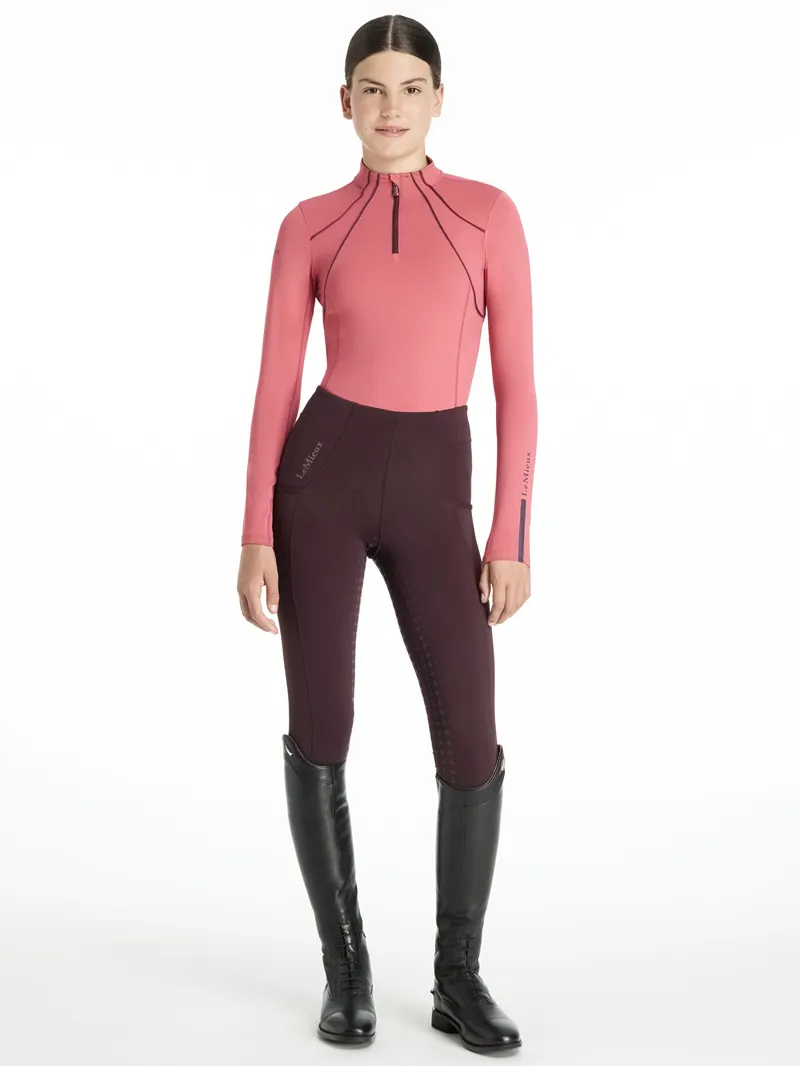 LeMieux Young Rider Mia Mesh Base Layer in Cranberry-3