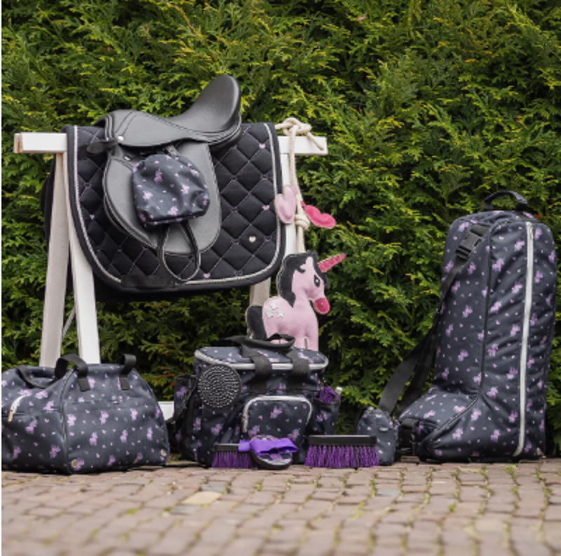 QHP Lize Treat Bag in Black and Violet-2