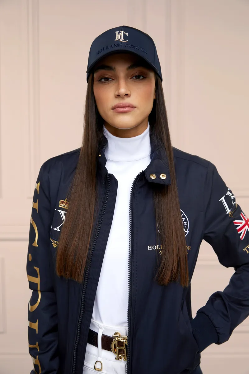 Holland Cooper Burghley Equestrian Cap in Ink Navy Monogram