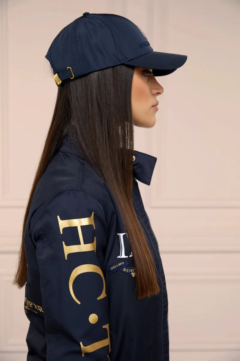 Holland Cooper Burghley Equestrian Cap in Ink Navy Monogram-1