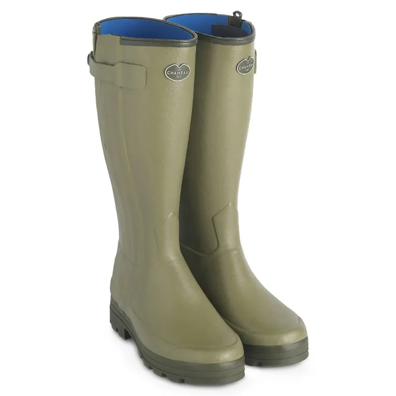 Le Chameau Chasseur Neoprene Lined Wellingtons Mens in Green-2