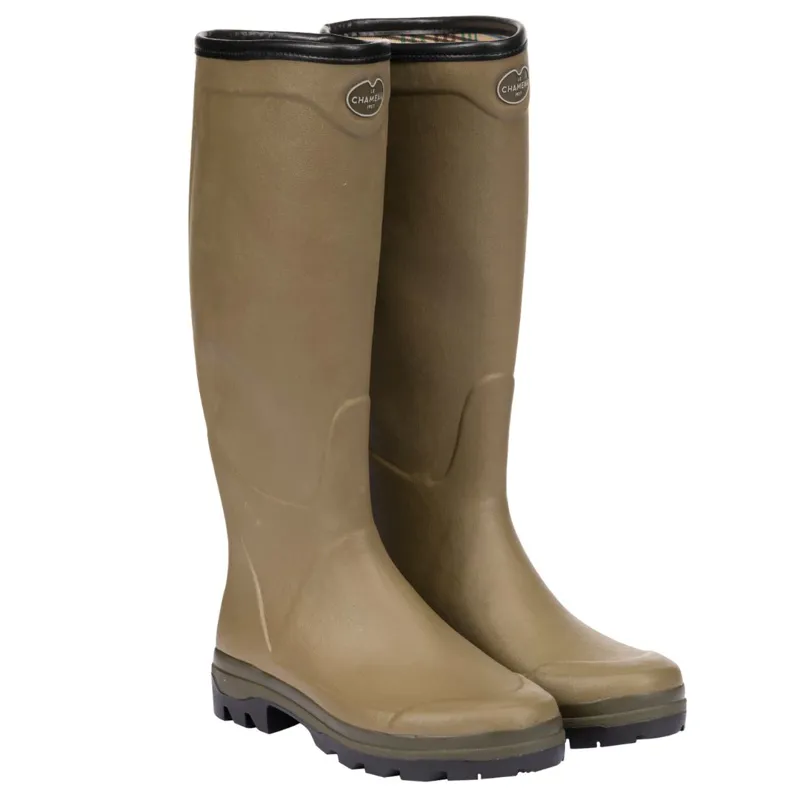 Le Chameau Country Cross Jersey Lined Wellington Boot in Vert Vierzon