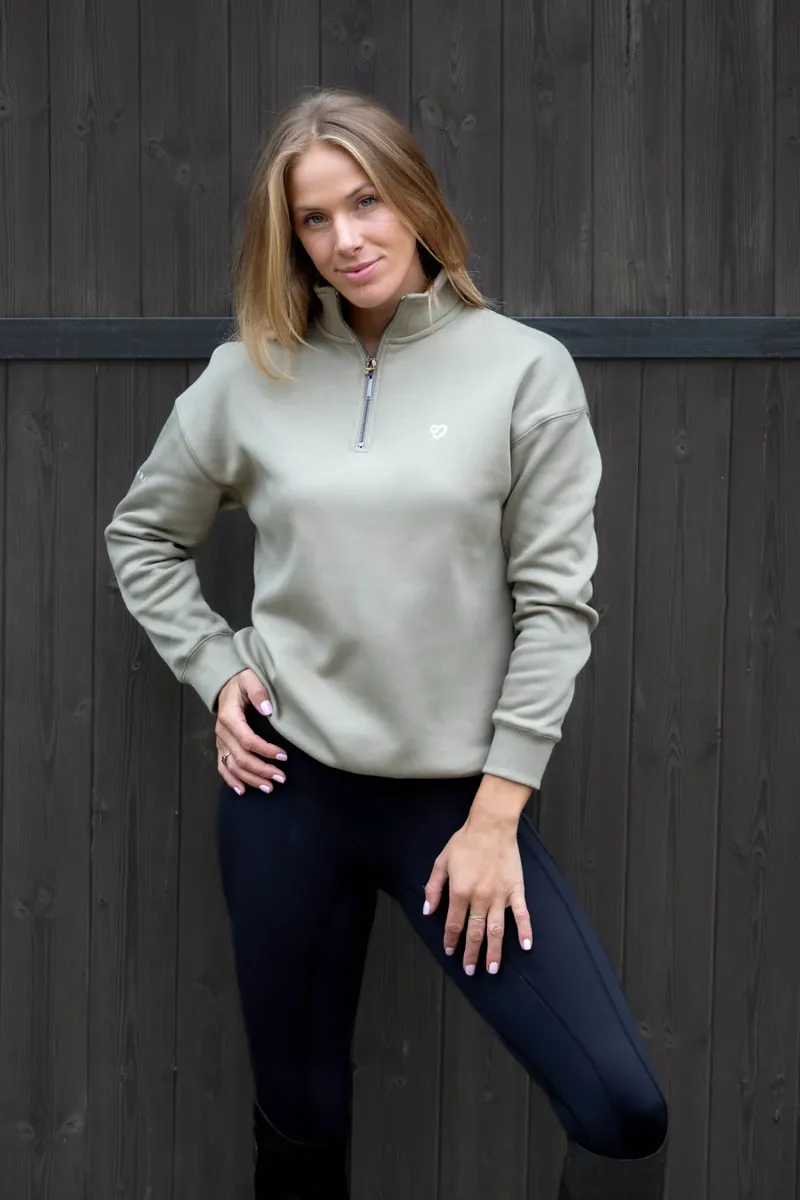 Mochara Half Zip Sweatshirt Ladies in Pistachio