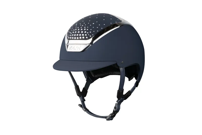 Kask Dogma Chrome II Riding Hat in Navy and Silver Crystal Passage