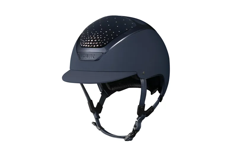 Kask Dogma Chrome II Riding Hat in Navy and Vintage Rose Passage