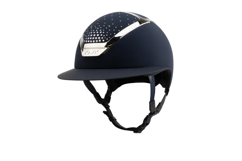 Kask Star Lady Riding Hat in Chrome Navy with Silver Crystal Passage