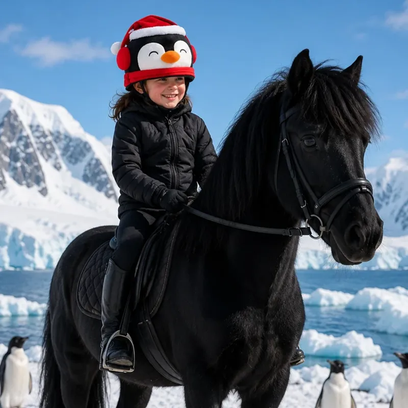 Equetech Pippin Penguin Hat Silk - Black-2