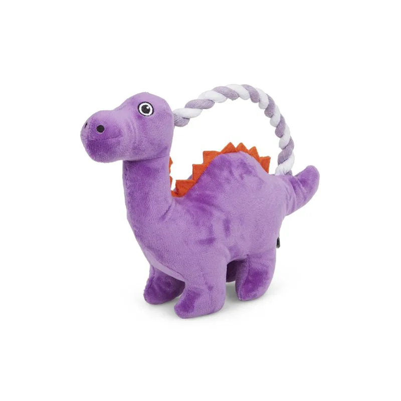 Petface Buddies Rope Handle Dinosaur Plush Dog Toy-2