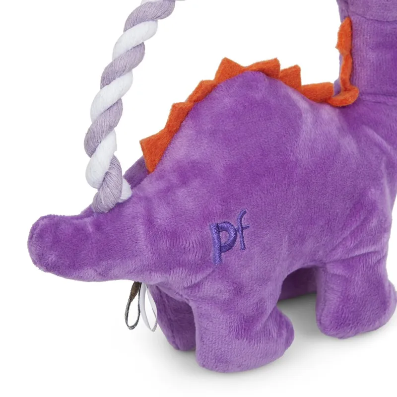 Petface Buddies Rope Handle Dinosaur Plush Dog Toy-3