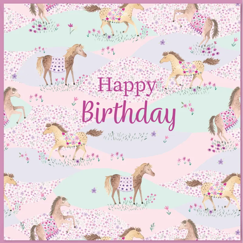 Platinum Pony Club Happy Birthday Card