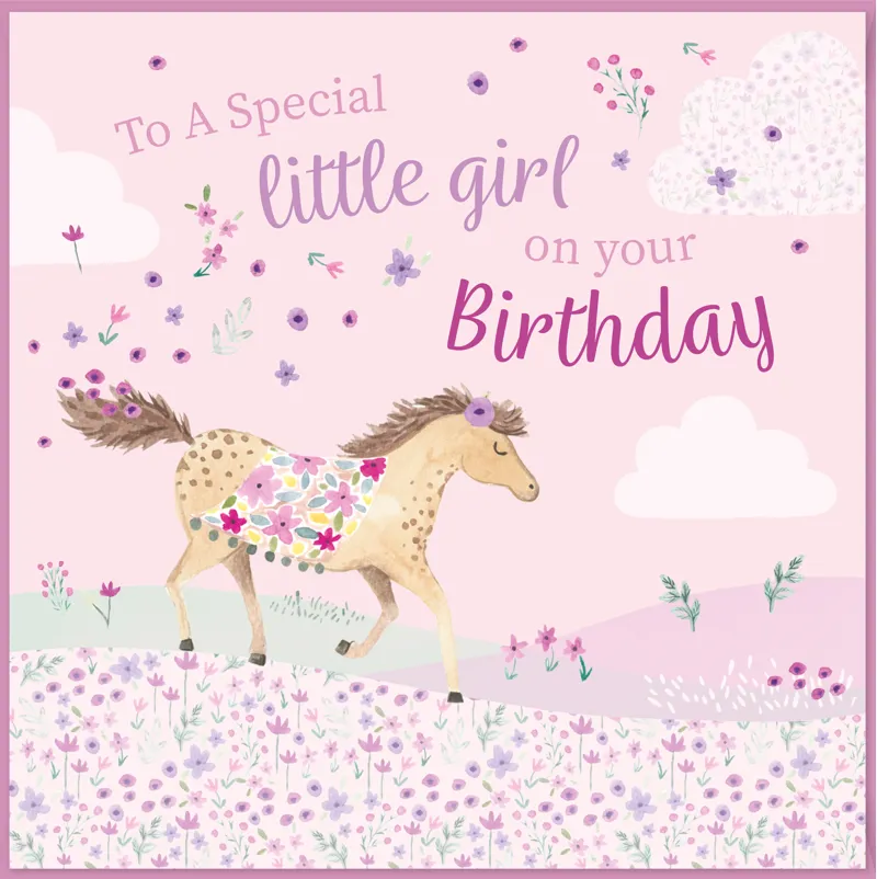 Platinum Pony Club Special Little Girl Birthday Card