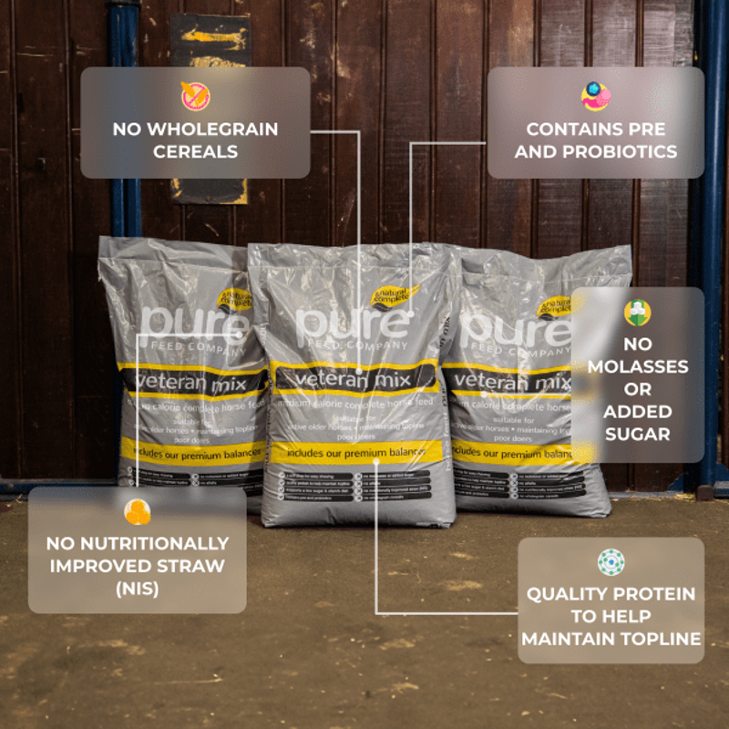 Pure Veteran Mix Horse Feed 15kg-1