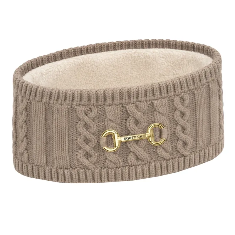 Equetech Reknit Cable Bit Knit Headband in Taupe-1