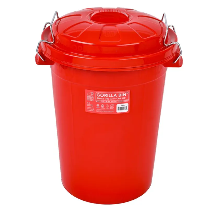 Red Gorilla Bin 30L with Clip Lid in Red-1