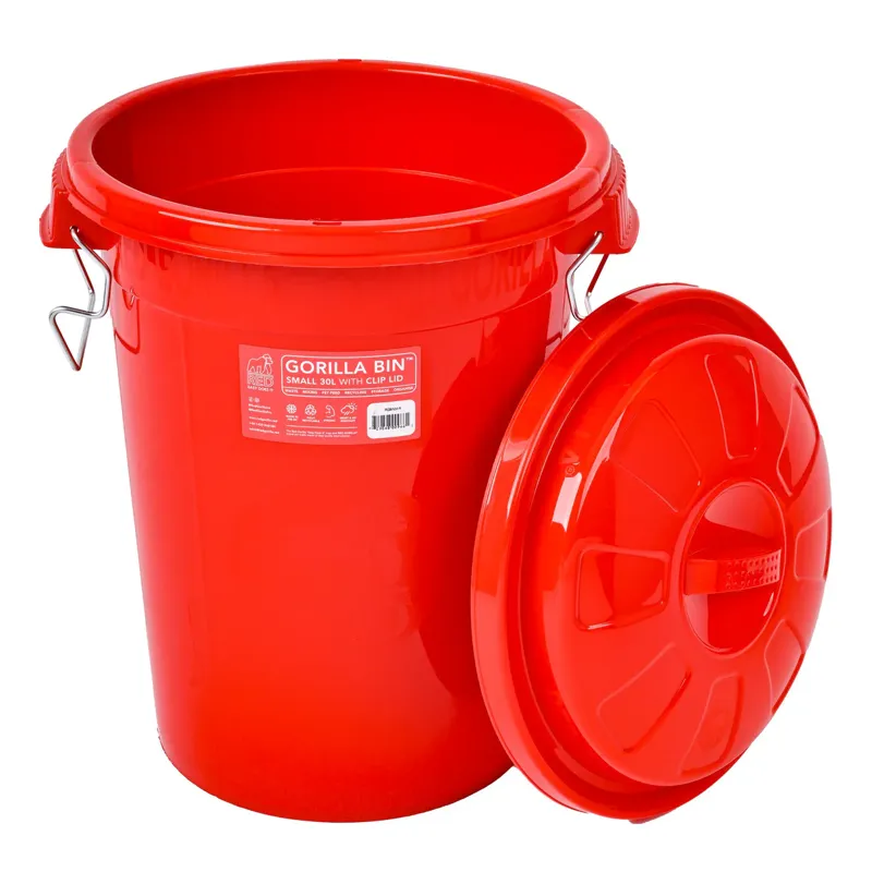 Red Gorilla Bin 30L with Clip Lid in Red