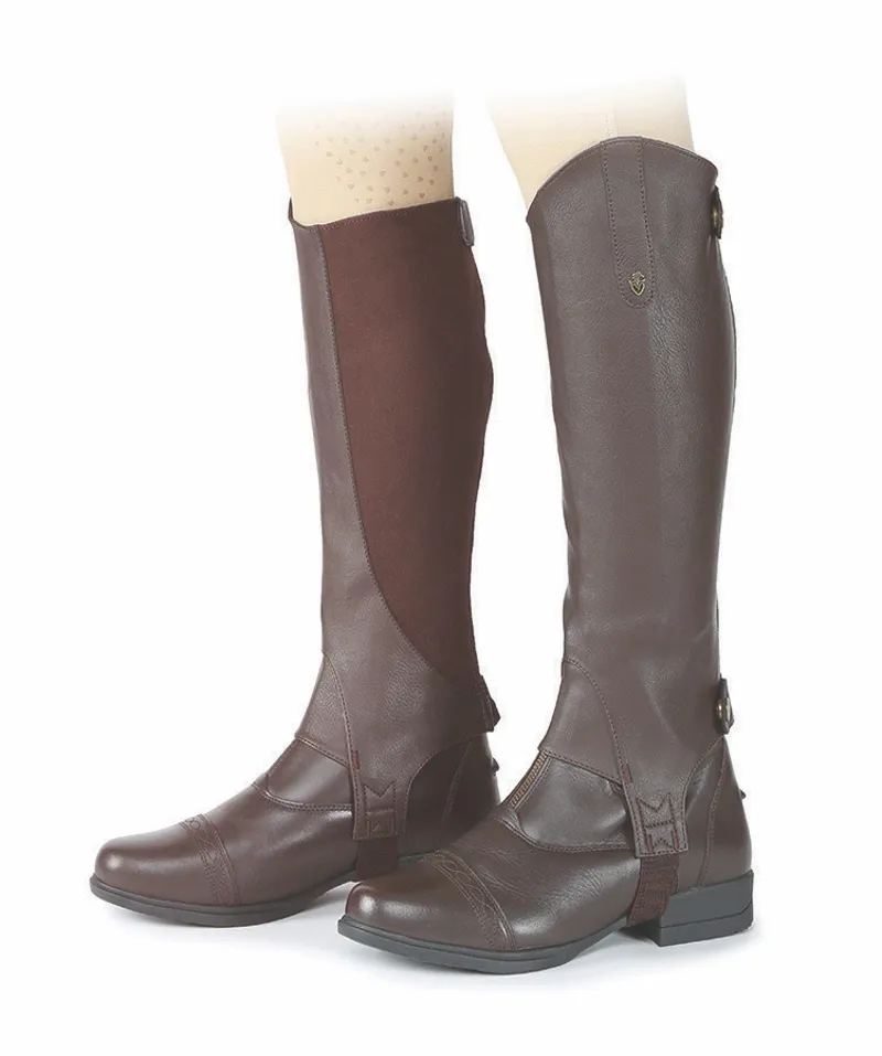 Demi-chaps Shires Moretta – Marron, Adulte Extra Petit, Daim, Neufs
