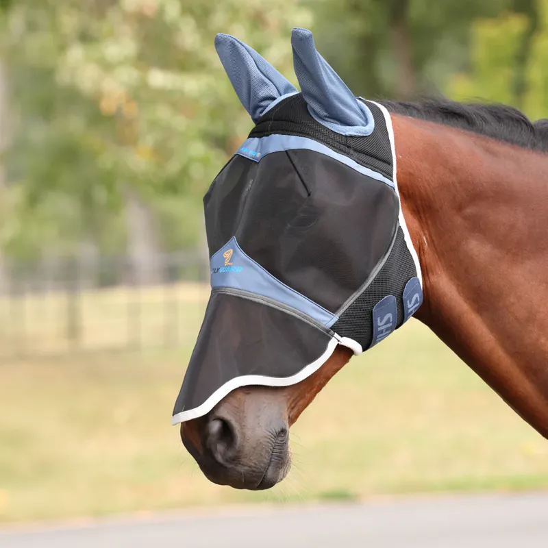 Shires Fly Guard Pro Air Motion Fly Mask in Deep Air Force Blue