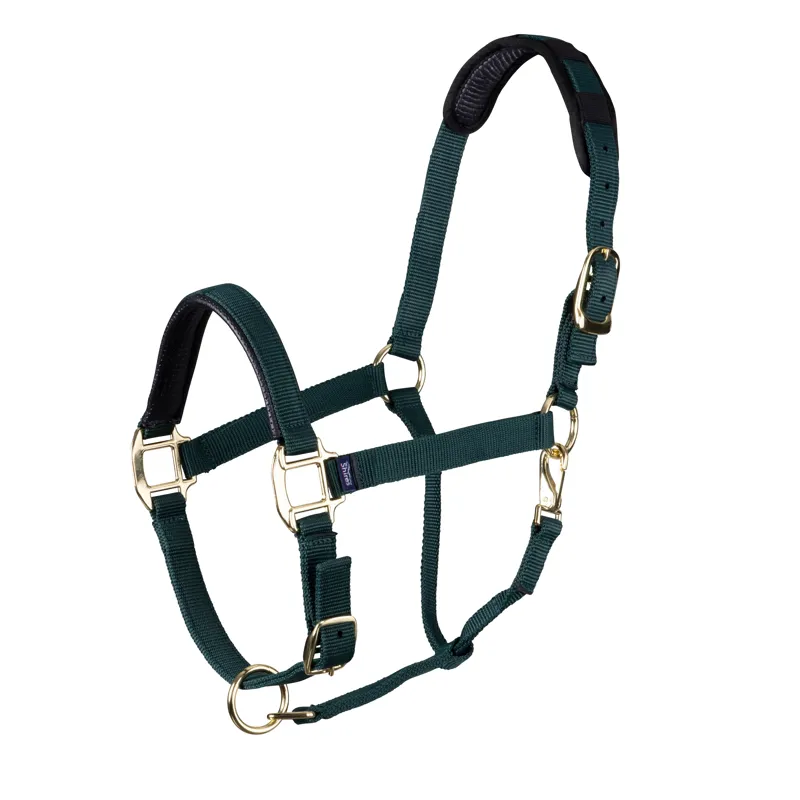 Shires Topaz Nylon Headcollar in Dark Green