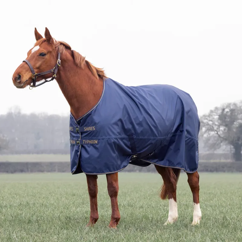 Shires Typhoon Lite 0g Turnout Rug in Navy-1