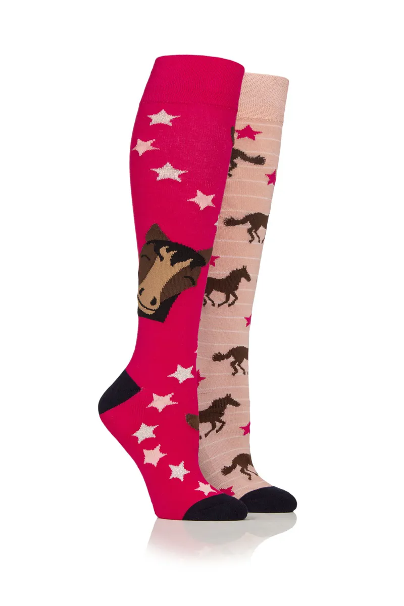 Sockshop WildFeet Long Equestrian Socks Ladies in New Pony