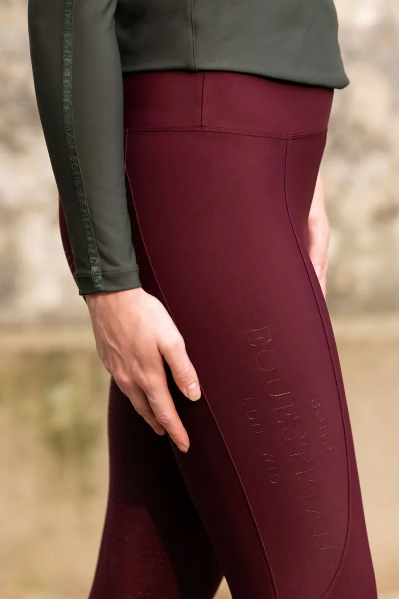 Soho Equestrian Knee Grip Riding Leggings Ladies in Margaux