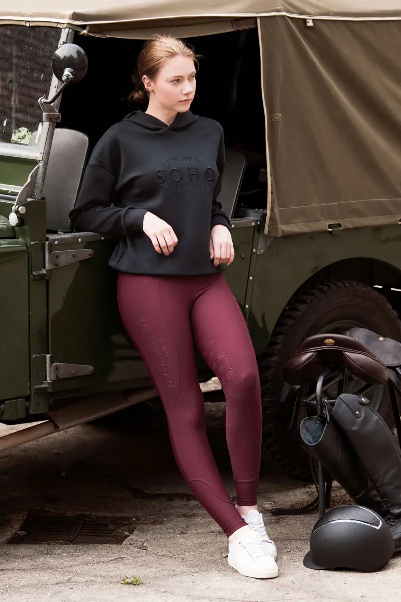 Soho Equestrian Knee Grip Riding Leggings Ladies in Margaux-2
