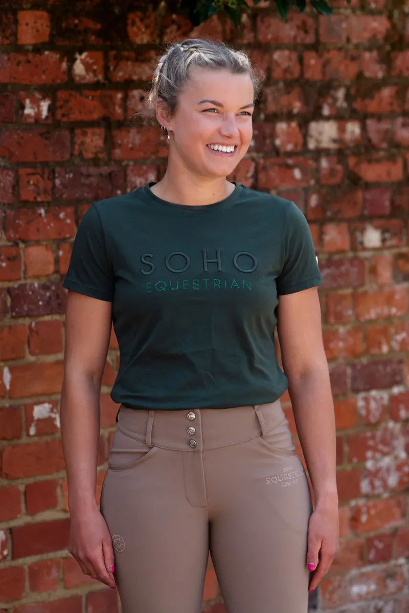 Soho Equestrian Tee Ladies in Forest Green