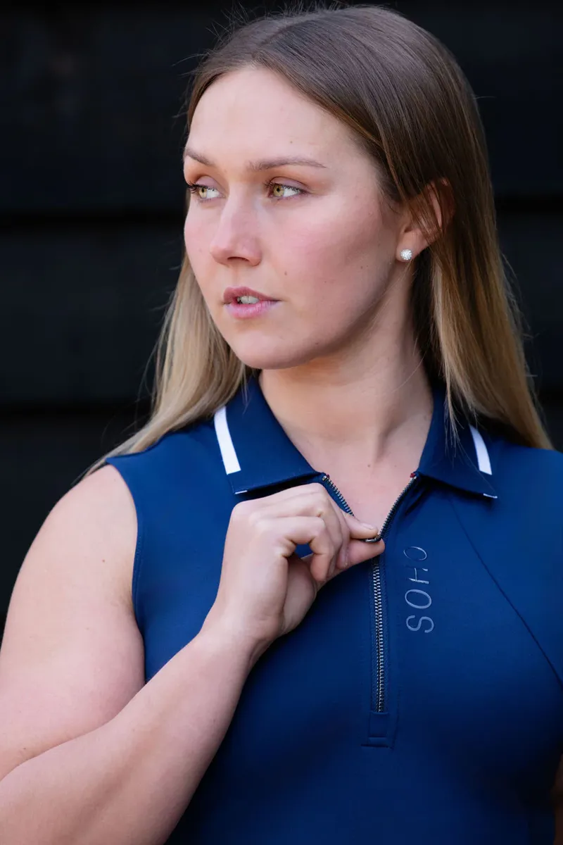 Soho Equestrian Sleeveless Base Layer Ladies in Navy-1