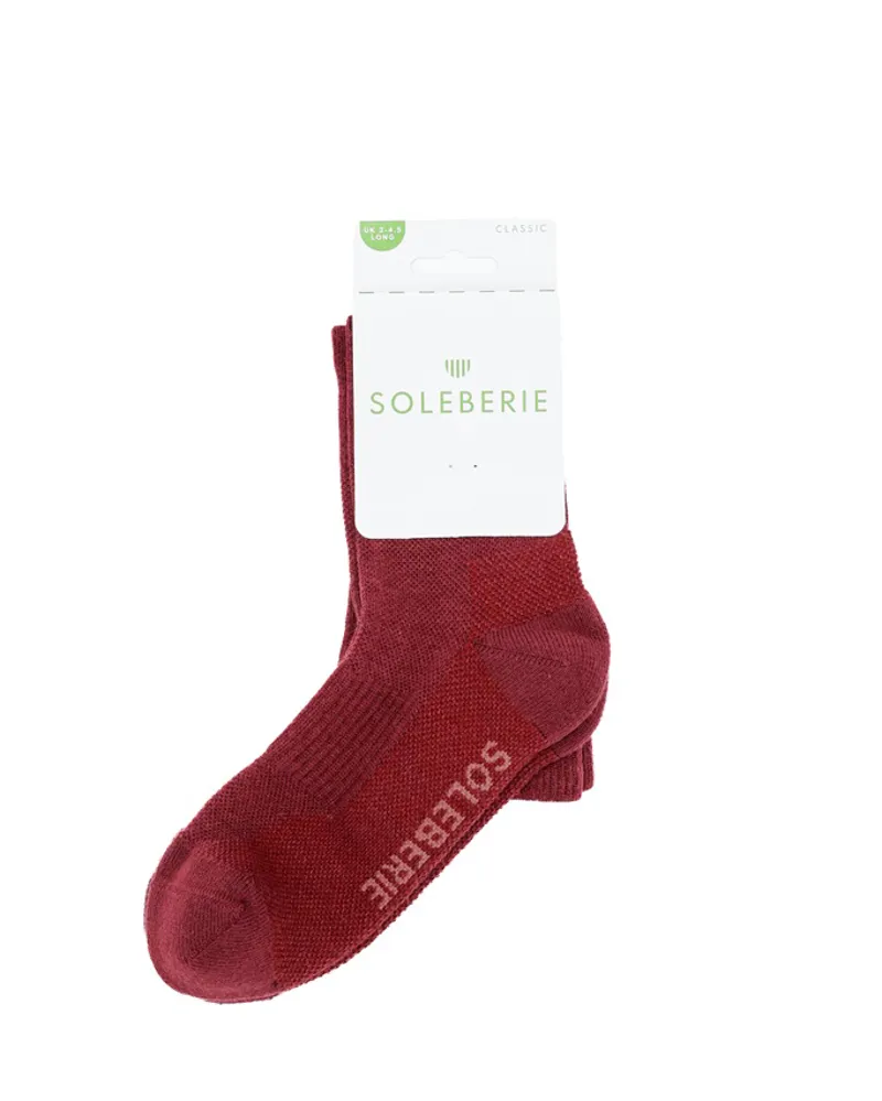 Soleberie Classic Long Socks Ladies in Burgundy-4