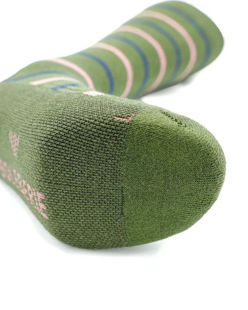 Soleberie Classic Long Socks Ladies in Green Stripe-2
