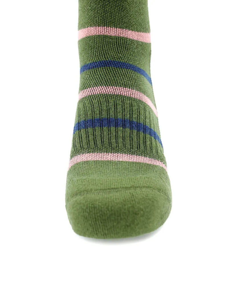 Soleberie Classic Long Socks Ladies in Green Stripe-6