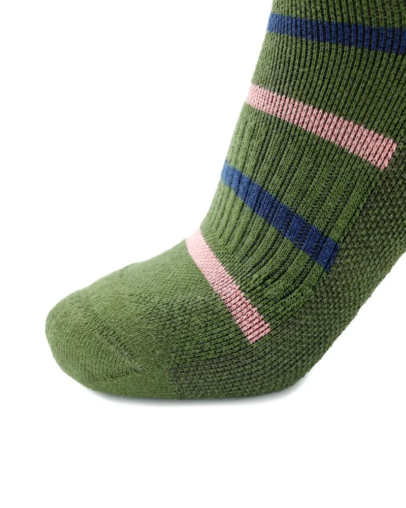 Soleberie Classic Long Socks Ladies in Green Stripe-7