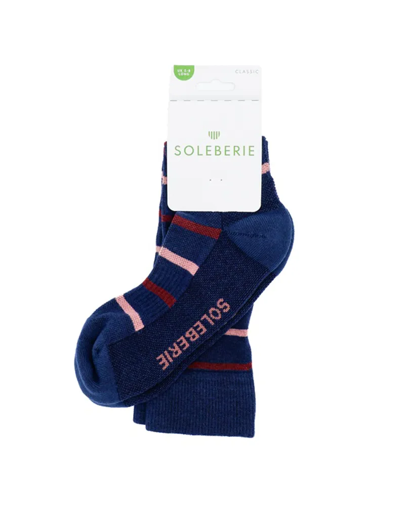 Soleberie Classic Long Socks Ladies in Navy Stripe-4