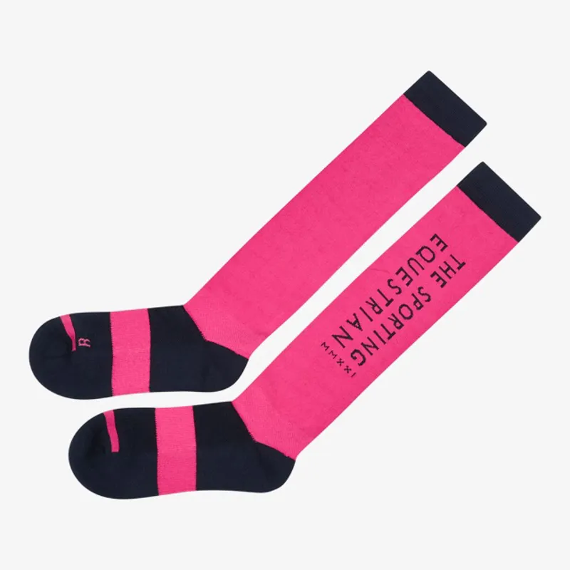 Sporting Equestrian Knee Sock Ladies in Pink and Navy