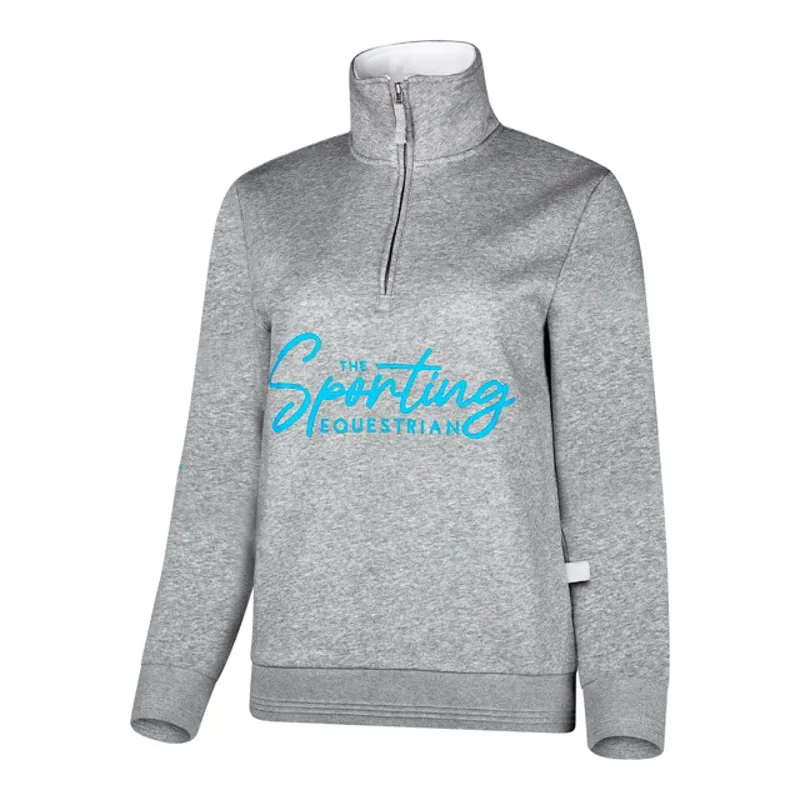 Sporting Equestrian Quarter Zip Unisex in Grey and Blue