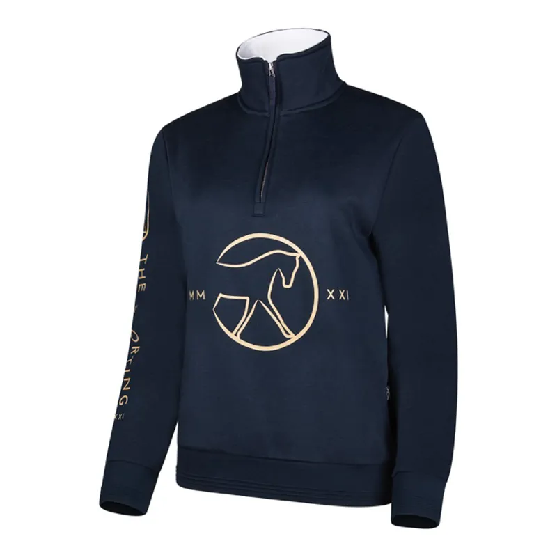 Sporting Equestrian Quarter Zip Unisex in Navy and Gold