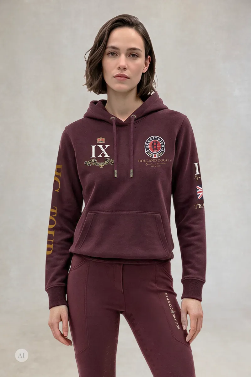 Holland Cooper Team Hoodie Ladies in Mulberry-2
