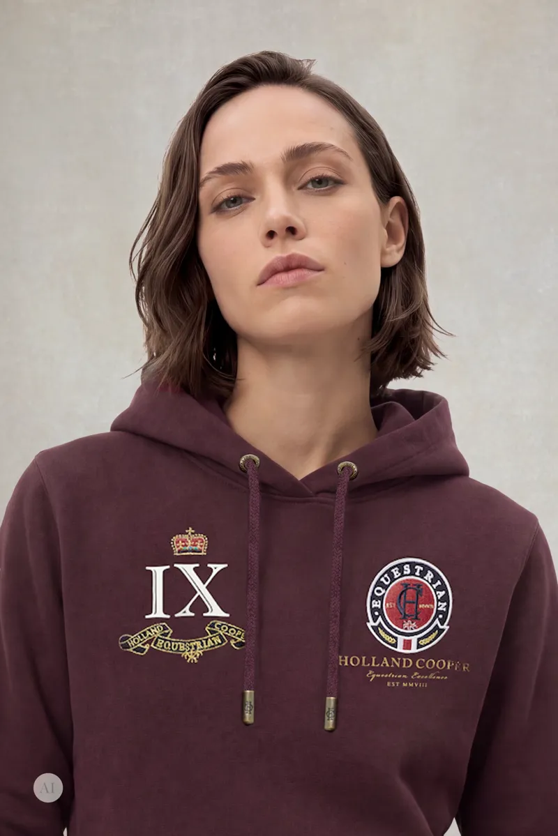 Holland Cooper Team Hoodie Ladies in Mulberry-3