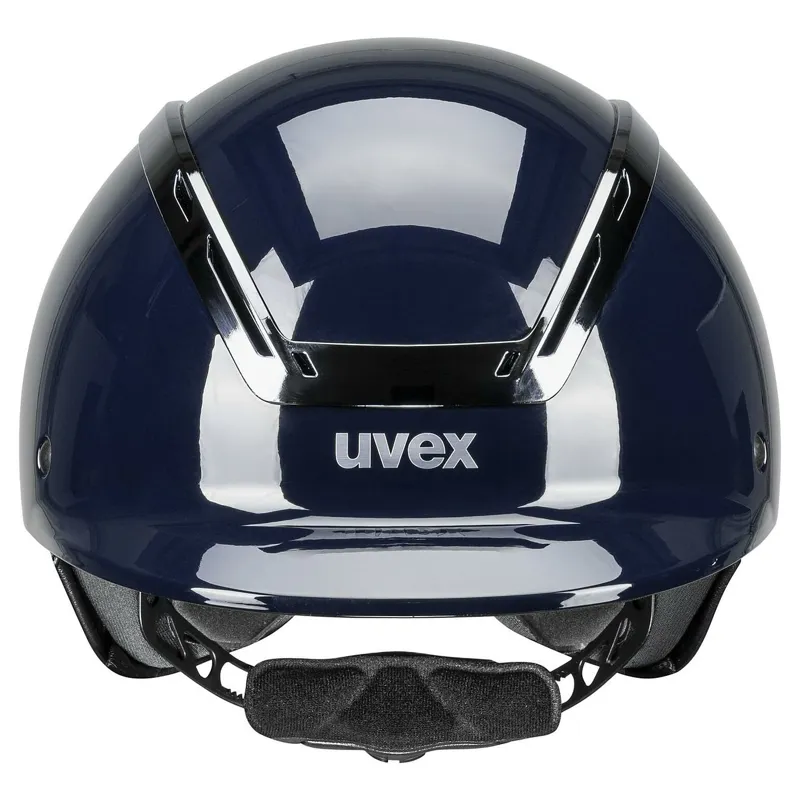Uvex Exxeed Shiny Chrome Riding Helmet in Navy-3