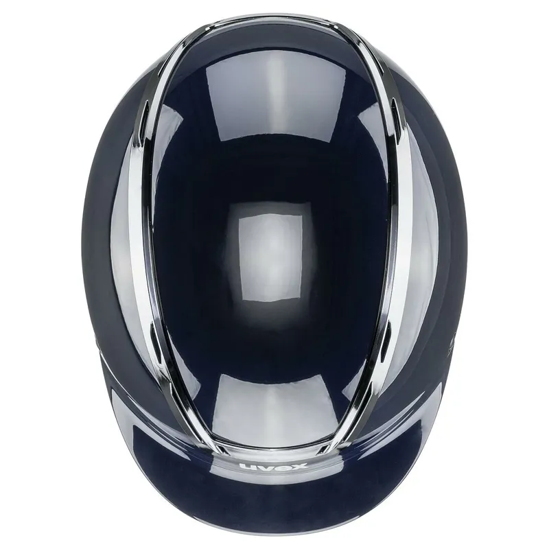 Uvex Exxeed Shiny Chrome Riding Helmet in Navy-4