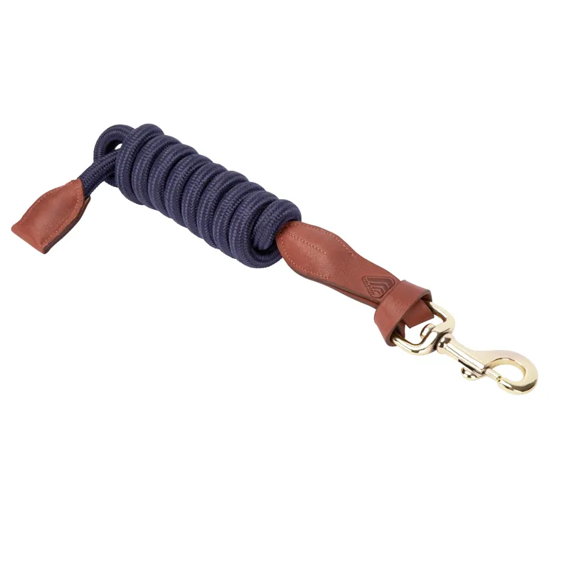 Velociti Lusso Leather Lead Rope in Navy
