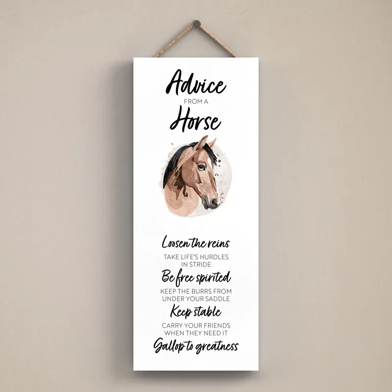 Vivid Squid 'Advice from a Horse' Hanging Plaque