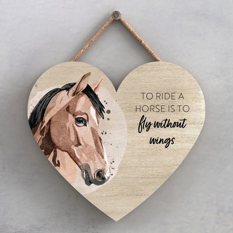 Vivid Squid 'To Ride a Horse' Small Heart Plaque