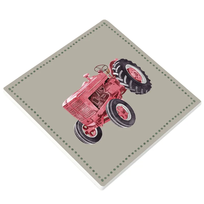 Vivid Squid Tractor Ceramic Coaster-1