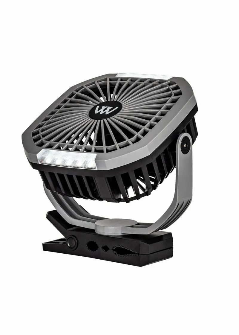Woof Wear Multi-Mount Rechargeable Fan in Black and Grey-1